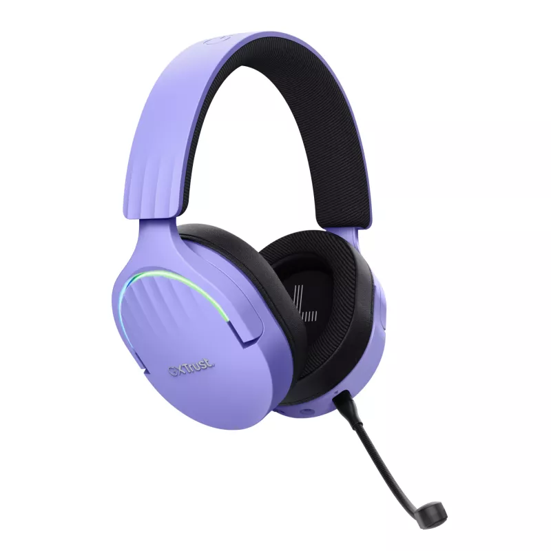 Trust GXT 491P FAYZO ausinės Laidinės ir belaidės Galvos juosta Žaidimų USB-A Bluetooth Juoda, Violetinė