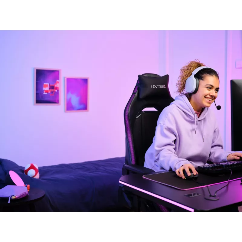 Trust GXT 491P FAYZO ausinės Laidinės ir belaidės Galvos juosta Žaidimų USB-A Bluetooth Juoda, Violetinė