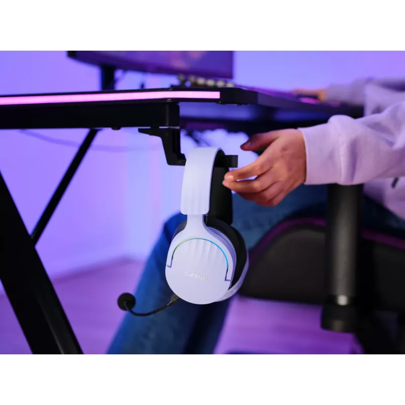 Trust GXT 491P FAYZO ausinės Laidinės ir belaidės Galvos juosta Žaidimų USB-A Bluetooth Juoda, Violetinė