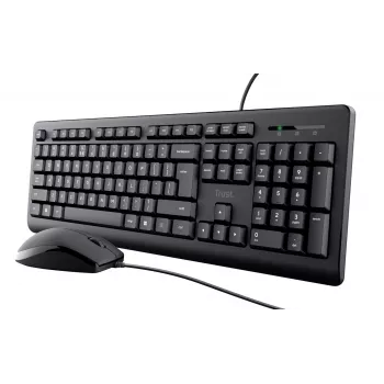 Trust Primo klaviatūra, pelė pridedama, universali, USB, QWERTY, JAV anglų, juoda