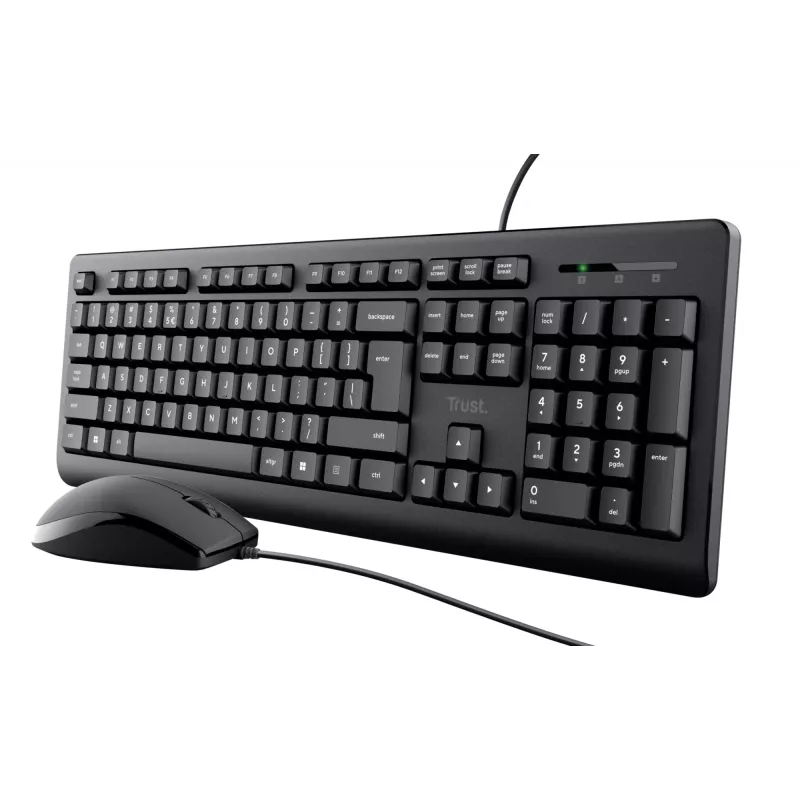 Trust Primo klaviatūra, pelė pridedama, universali, USB, QWERTY, JAV anglų, juoda