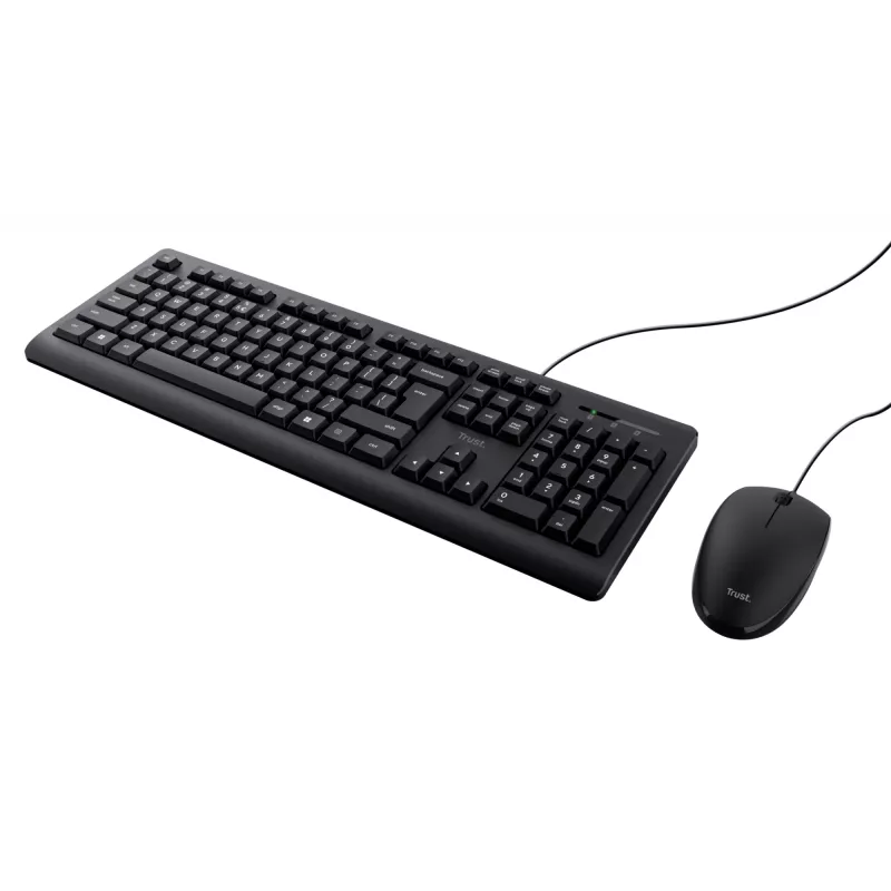 Trust Primo klaviatūra, pelė pridedama, universali, USB, QWERTY, JAV anglų, juoda