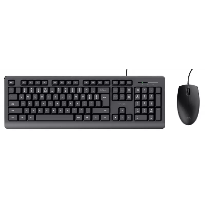 Trust Primo klaviatūra, pelė pridedama, universali, USB, QWERTY, JAV anglų, juoda