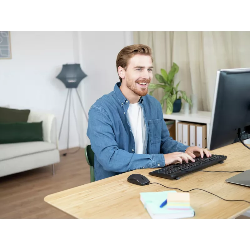 Trust Primo klaviatūra, pelė pridedama, universali, USB, QWERTY, JAV anglų, juoda