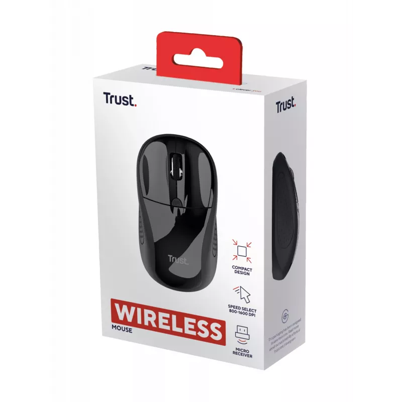 Trust 24658 pelė biuro Ambidekstrinė RF belaidė optinė 1600 DPI