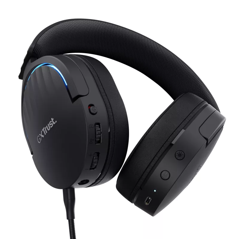 Trust GXT 491 Fayzo ausinės laidinės ir belaidės ant galvos žaidimų USB Type-C Bluetooth juodos