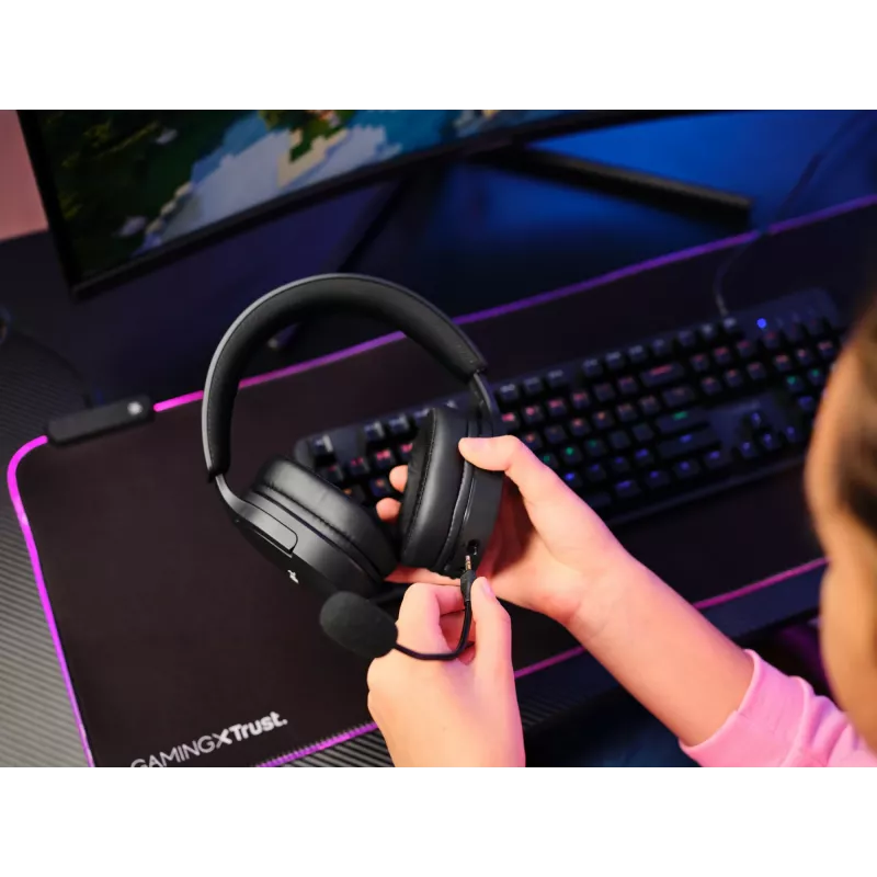 Trust GXT 491 Fayzo ausinės laidinės ir belaidės ant galvos žaidimų USB Type-C Bluetooth juodos