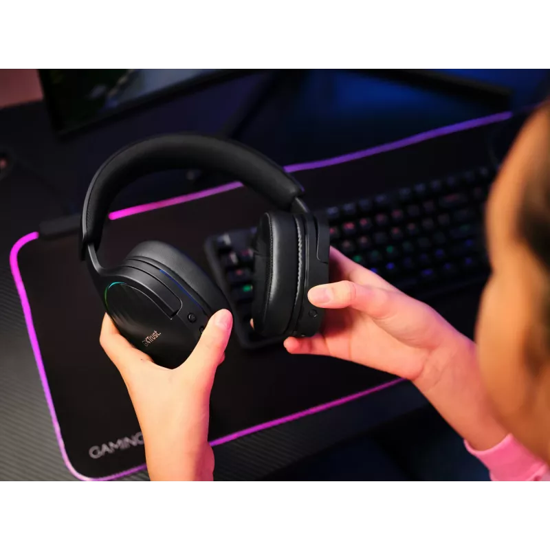 Trust GXT 491 Fayzo ausinės laidinės ir belaidės ant galvos žaidimų USB Type-C Bluetooth juodos