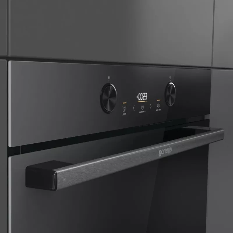 Įmontuojama elektrinė orkaitė Gorenje G400 BPS6737E04DBG, 77 L, 3500 W, jutiklinis valdymas, pirolizė, juoda