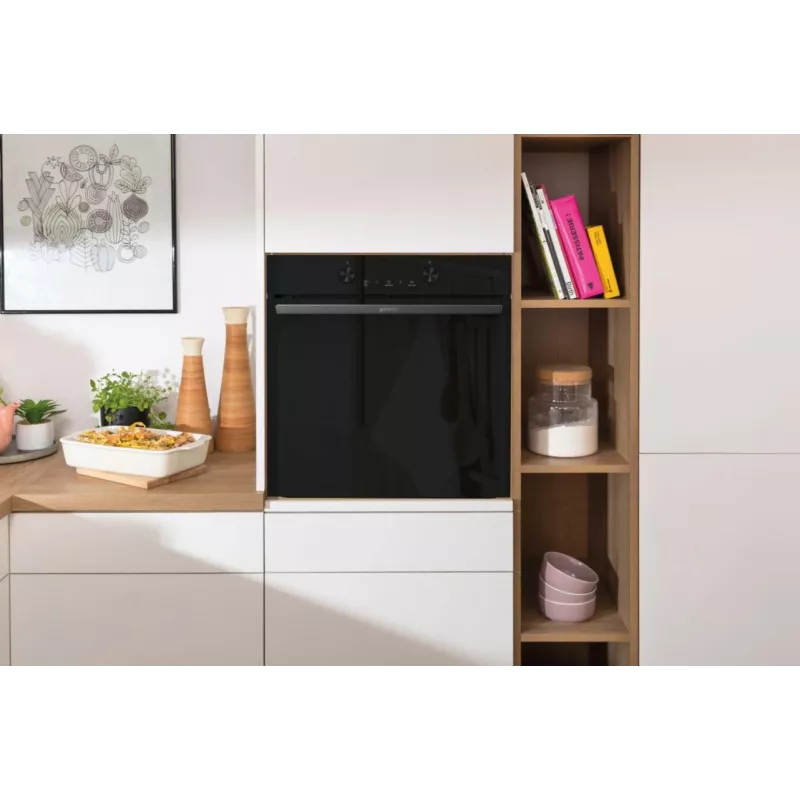 Įmontuojama elektrinė orkaitė Gorenje G400 BPS6737E04DBG, 77 L, 3500 W, jutiklinis valdymas, pirolizė, juoda