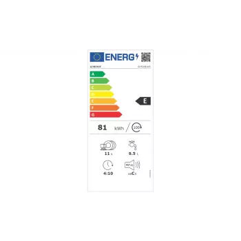 Visiškai įmontuojama indaplovė Gorenje GV520E10S, siaura 45 cm, 11 vietų, 47 dB, nerūdijančio plieno vonia, AquaStop
