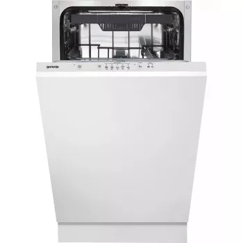Visiškai įmontuojama indaplovė Gorenje GV520E10S, siaura 45 cm, 11 vietų, 47 dB, nerūdijančio plieno vonia, AquaStop