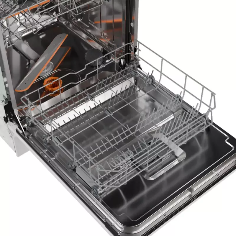 Įmontuojama indaplovė Gorenje GV16D5 — 16 komplektų talpa, 44 dB, nerūdijantis plienas, 7 temperatūros nuostatos