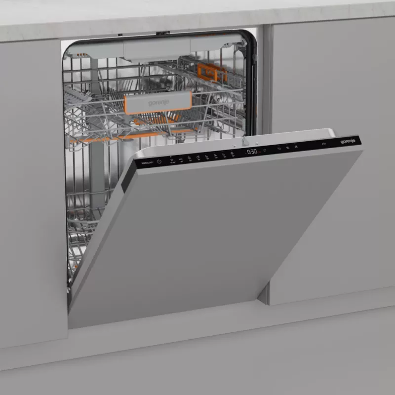 Po stalviršiu montuojama indaplovė Gorenje GV663B65XXL — nerūdijantis plienas, 60 cm, 14 komplektų, 6 programos, 38 dB