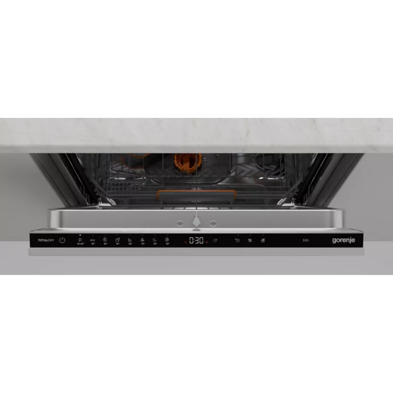 Po stalviršiu montuojama indaplovė Gorenje GV663B65XXL — nerūdijantis plienas, 60 cm, 14 komplektų, 6 programos, 38 dB