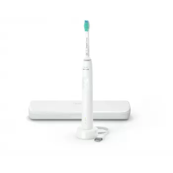 Soninis dantų šepetėlis Philips 3100 series HX3673/13 — soninis, 31 000 judesių/min., 1 režimas, baltas, įkraunamas su Li‑Ion baterija