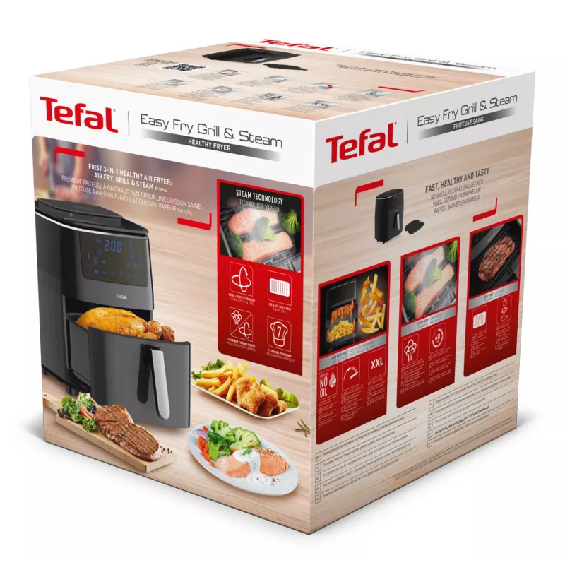 Tefal Easy Fry Grill & Steam FW2018 atskirai stovinti 1700 W karšto oro gruzdintuvė juoda