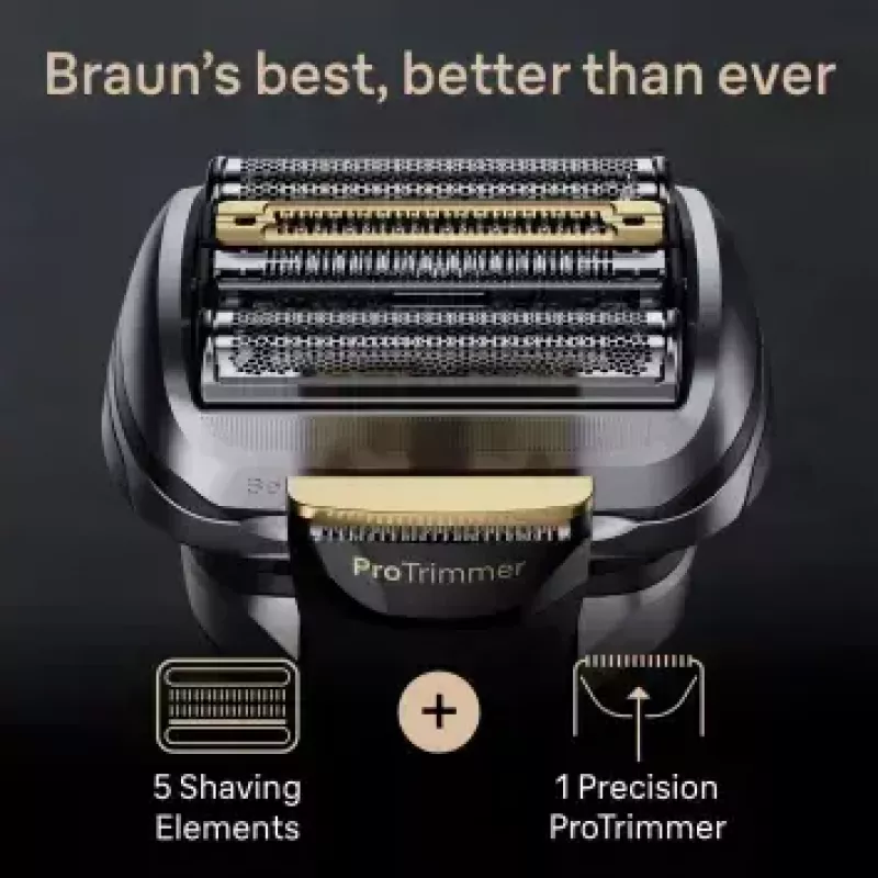 Braun Series 9 Pro+ 9525s drėgnam ir sausam skutimuisi folijos skutimosi peiliukas Trimeris Metallic