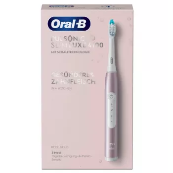 Oral-B Pulsonic plonas Luxe 4100 suaugusiųjų garsinis dantų šepetėlis, rožinio aukso
