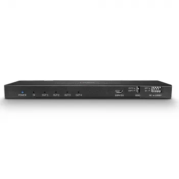 Lindy 4 prievadų HDMI 18G skirstytuvas su garsu ir mažinimo funkcija