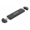 SSD korpusas Manhattan M.2 NVMe SATA USB-C USB-A 10 Gbps juodas