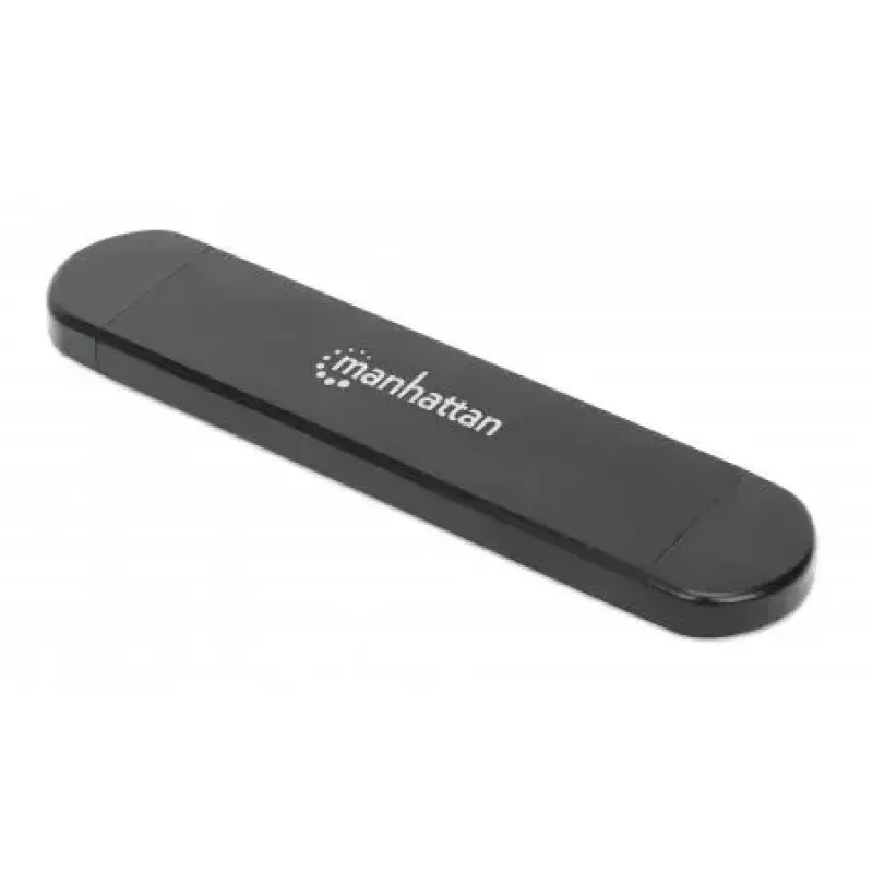 SSD korpusas Manhattan M.2 NVMe SATA USB-C USB-A 10 Gbps juodas