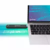 SSD korpusas Manhattan M.2 NVMe SATA USB-C USB-A 10 Gbps juodas
