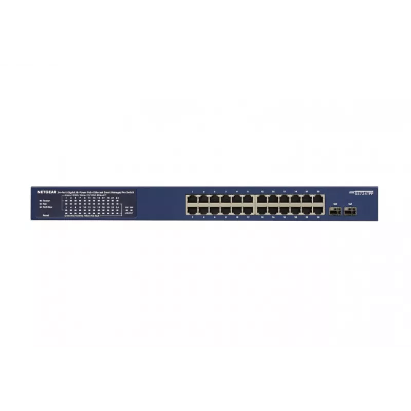NETGEAR GS724TP-300EUS tinklo jungiklis Valdomas L2/L3/L4 Gigabit Ethernet (10/100/1000) Power over Ethernet (PoE) Mėlyna