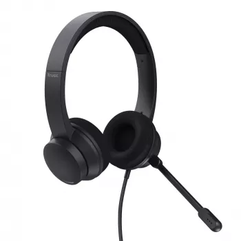 Trust HS-260 laisvų rankų įranga, laidinė, ant kaklo, biurui / skambučių centrui, USB Type-A, juoda