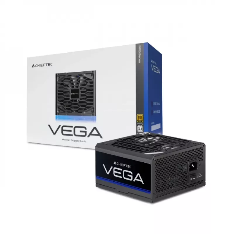 Chieftec Vega PPG-850-S maitinimo blokas 850 W 20+4 kontaktų ATX ATX juodas