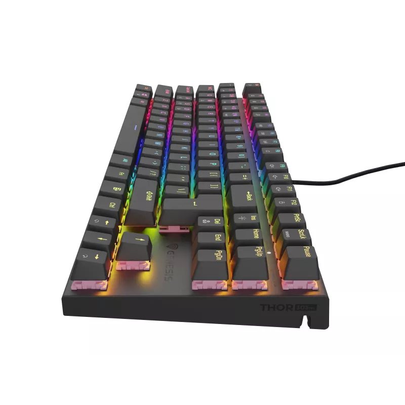 GENESIS Thor 303 TKL klaviatūra, žaidimams, USB, QWERTY, ispanų, juoda