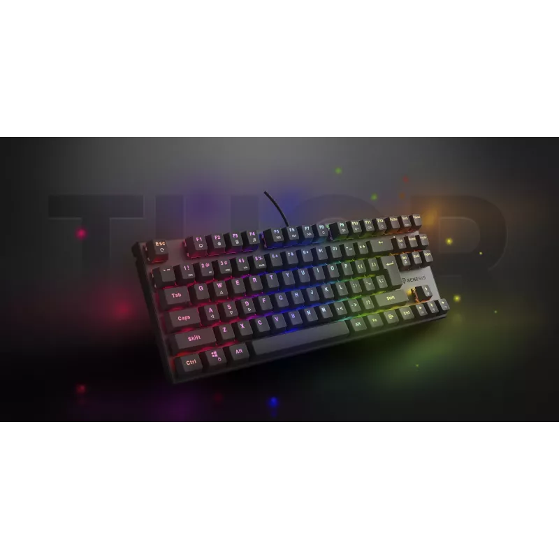 GENESIS Thor 303 TKL klaviatūra, žaidimams, USB, QWERTY, ispanų, juoda