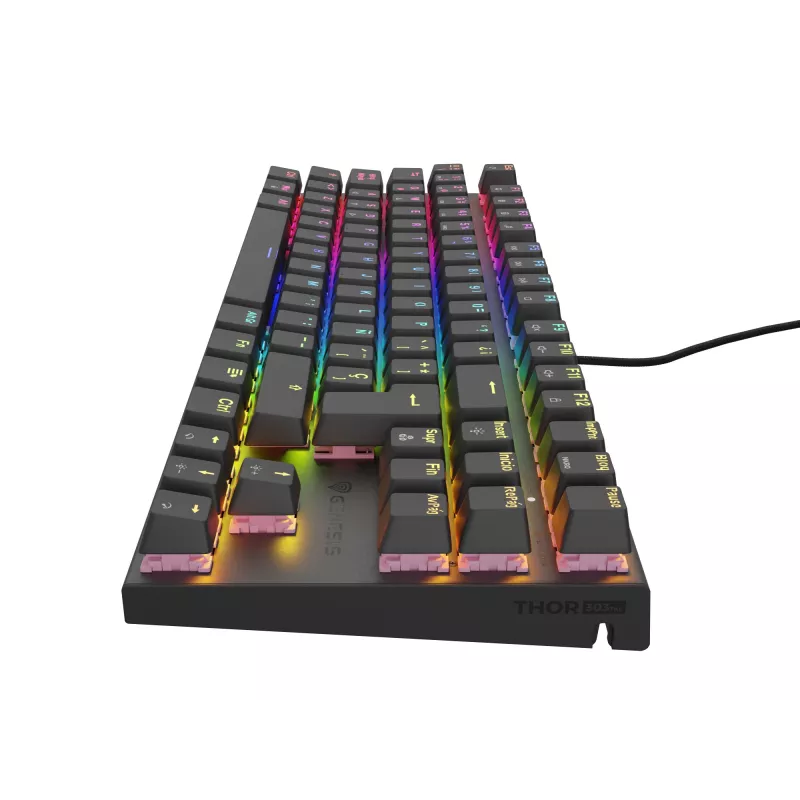 GENESIS Thor 303 TKL klaviatūra, žaidimams, USB, QWERTY, ispanų, juoda