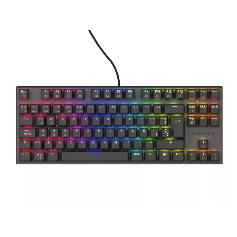GENESIS Thor 303 TKL klaviatūra, žaidimams, USB, QWERTY, ispanų, juoda
