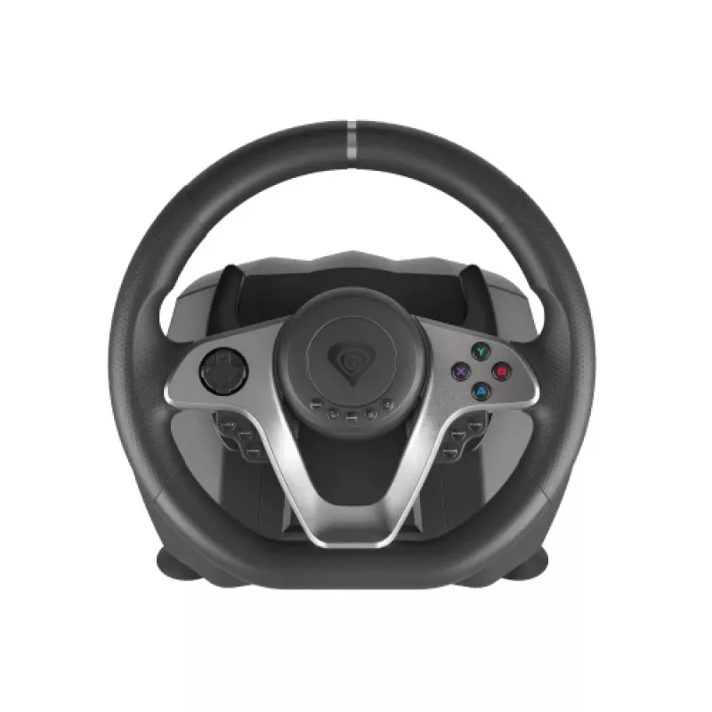 GENESIS Seaborg 400 Juoda, Sidabrinė USB vairalazdė + pedalai Nintendo Switch, PC, PlayStation 4, Playstation 3, Xbox 360, Xbox One, Xbox One S, Xbox One X