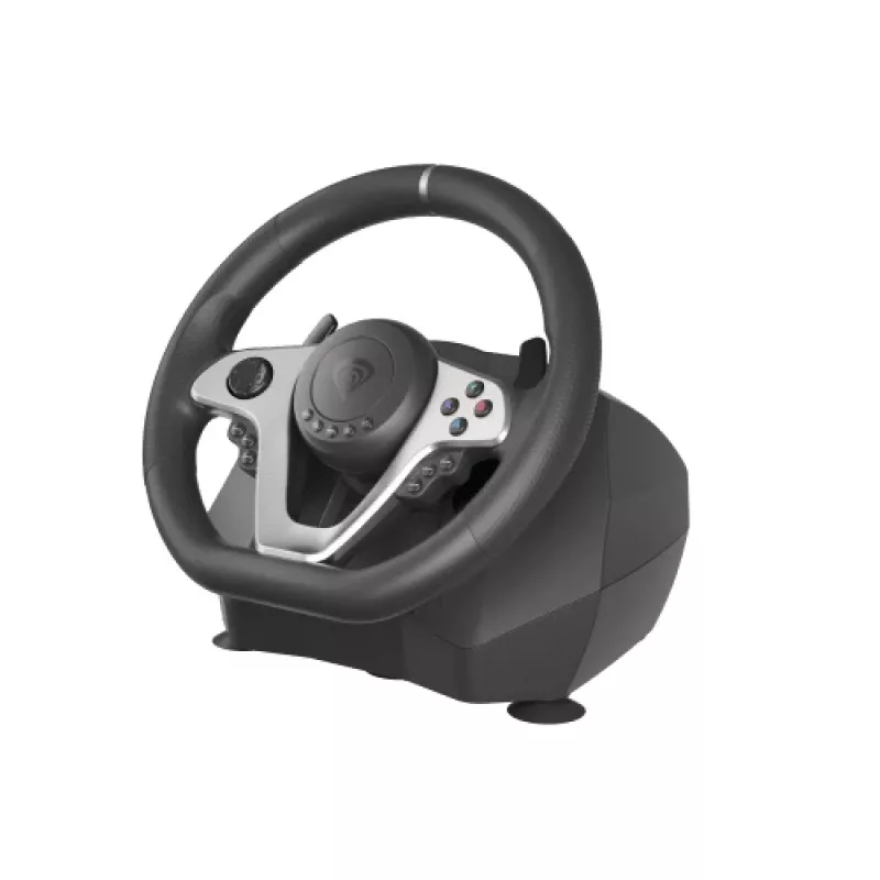 GENESIS Seaborg 400 Juoda, Sidabrinė USB vairalazdė + pedalai Nintendo Switch, PC, PlayStation 4, Playstation 3, Xbox 360, Xbox One, Xbox One S, Xbox One X