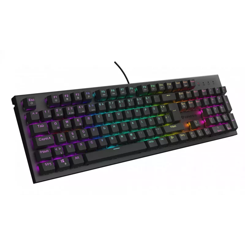 GENESIS Thor 303 klaviatūra, žaidimų, USB, QWERTZ, vokiška, juoda, mechaninė, RGB