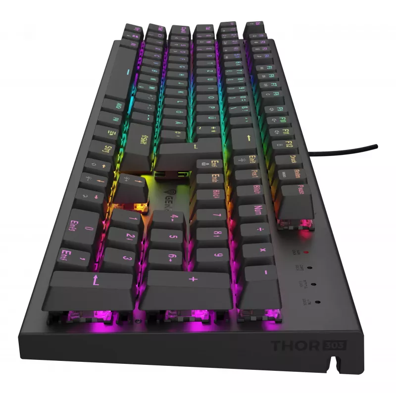 GENESIS Thor 303 klaviatūra, žaidimų, USB, QWERTZ, vokiška, juoda, mechaninė, RGB