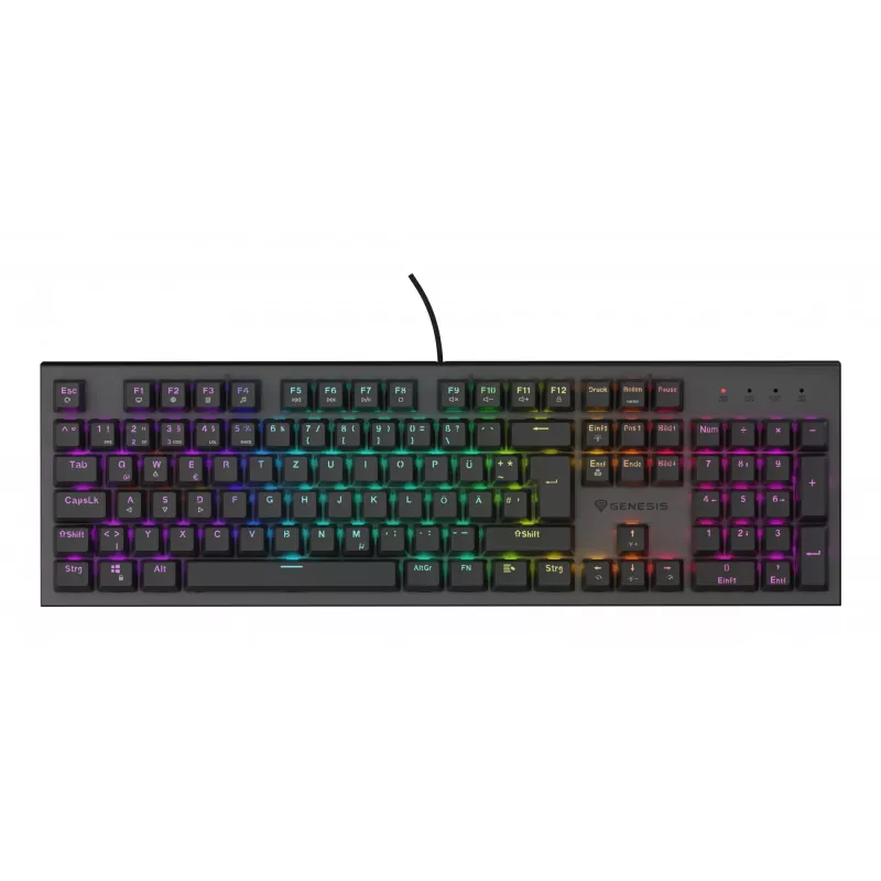 GENESIS Thor 303 klaviatūra, žaidimų, USB, QWERTZ, vokiška, juoda, mechaninė, RGB
