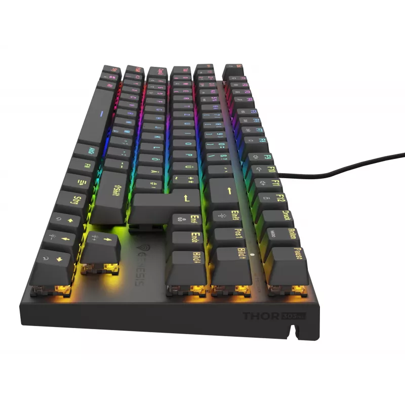 GENESIS Thor 303 TKL klaviatūra, skirta žaidimams, USB, QWERTZ, vokiška, juoda