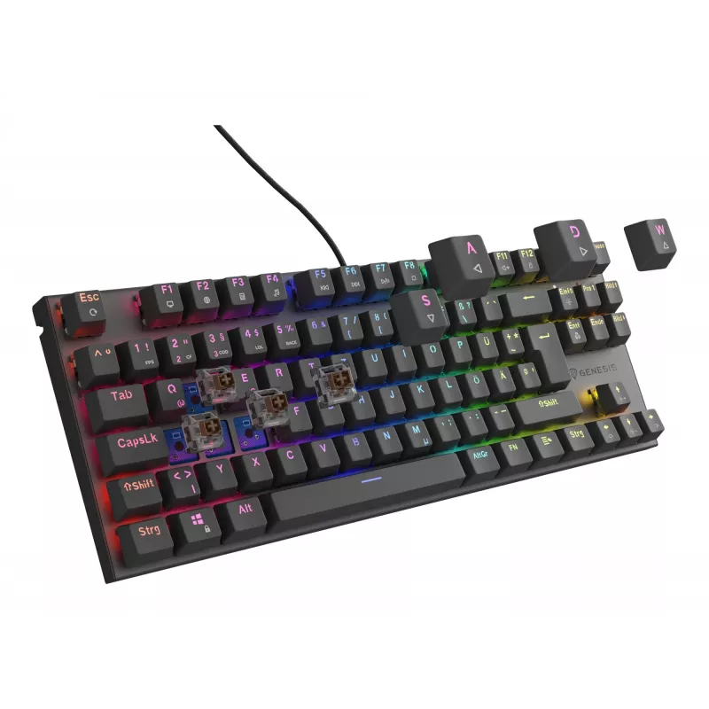 GENESIS Thor 303 TKL klaviatūra, skirta žaidimams, USB, QWERTZ, vokiška, juoda