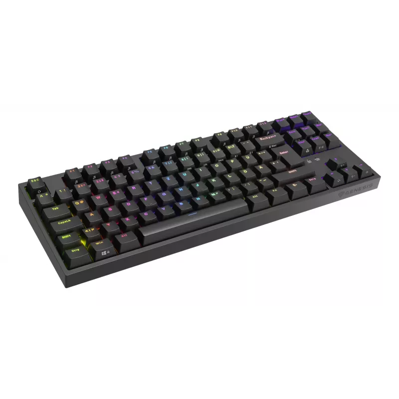 GENESIS Thor 404 TKL klaviatūra, skirta žaidimams, USB, QWERTZ, vokiečių k., juoda