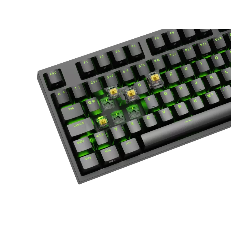 GENESIS Thor 404 TKL klaviatūra, skirta žaidimams, USB, QWERTZ, vokiečių k., juoda