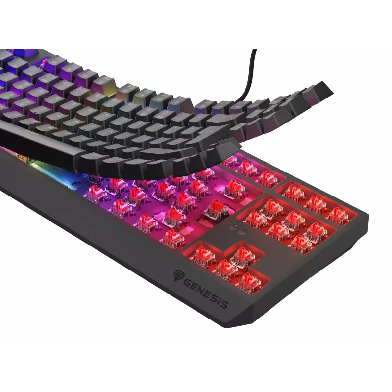 GENESIS Thor 230 TKL klaviatūra, žaidimams, USB, QWERTY, ispanų, juoda
