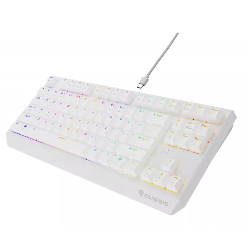 GENESIS Thor 230 TKL klaviatūra Žaidimų USB QWERTY US anglų k. Balta