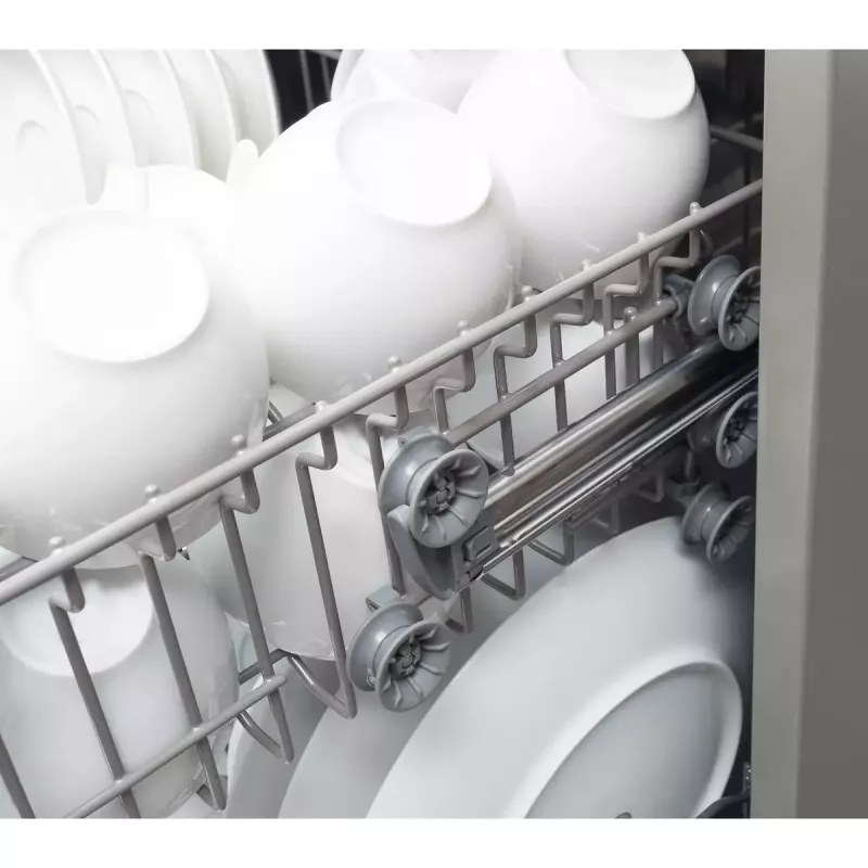 Pusiau įmontuojama indaplovė AMICA DIM62E7qH — 14 vietų, 60 cm, LED jutiklinis ekranas, 7 programos, balta
