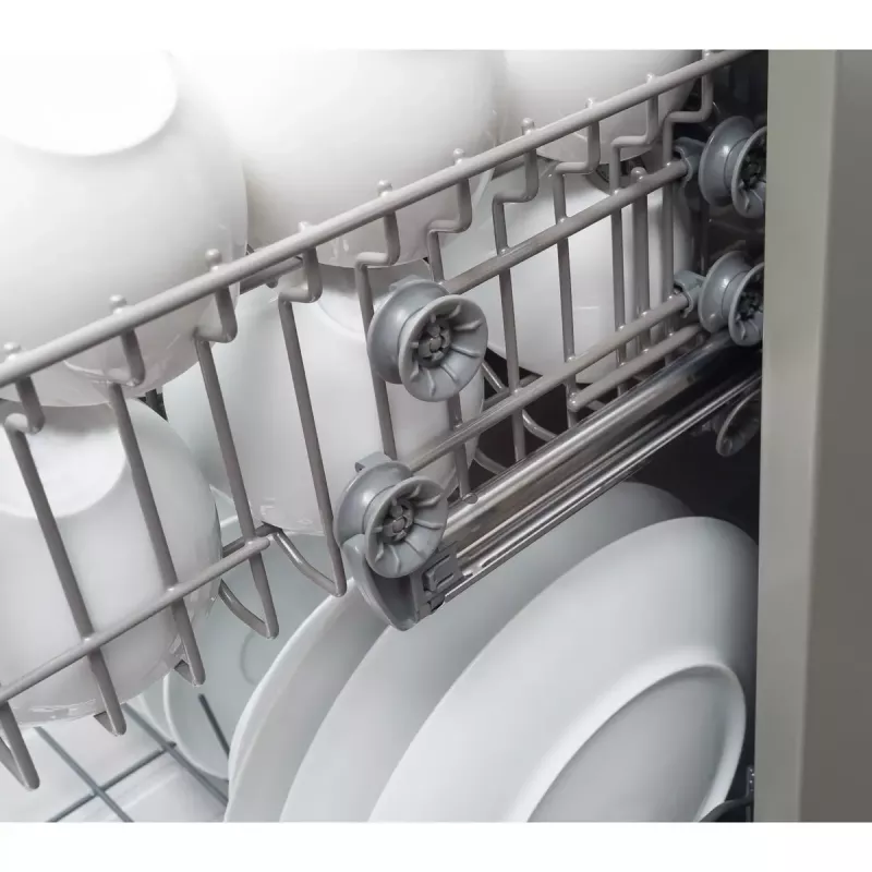 Pusiau įmontuojama indaplovė AMICA DIM62E7qH — 14 vietų, 60 cm, LED jutiklinis ekranas, 7 programos, balta