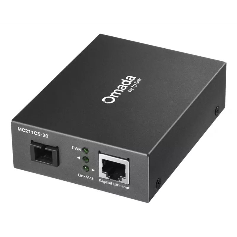 TP-Link Omada MC211CS-20 tinklo medijos keitiklis 1000 Mbit/s 1310 nm Vienmodis Juodas