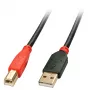 Lindy 15 m USB 2.0 A į B aktyvusis kabelis, 15 m, USB A, USB B, USB 2.0, Male/Male, juodas, raudonas