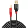 Lindy 15 m USB 2.0 A į B aktyvusis kabelis, 15 m, USB A, USB B, USB 2.0, Male/Male, juodas, raudonas